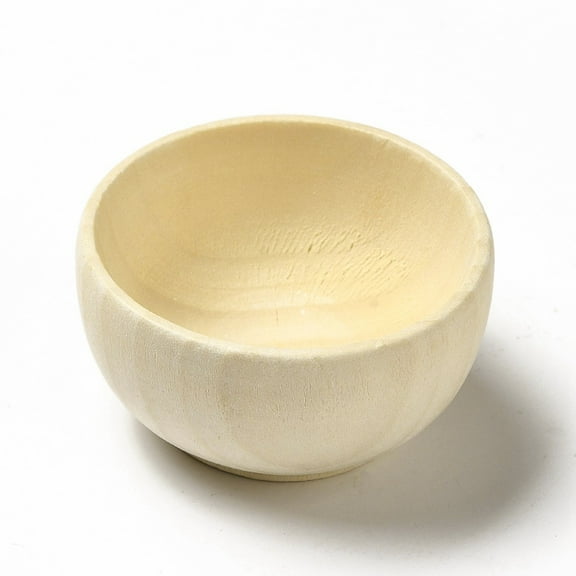 20pcs Unfinished Wood Bowls for 's Painting Craft Beige 5.8x3cm