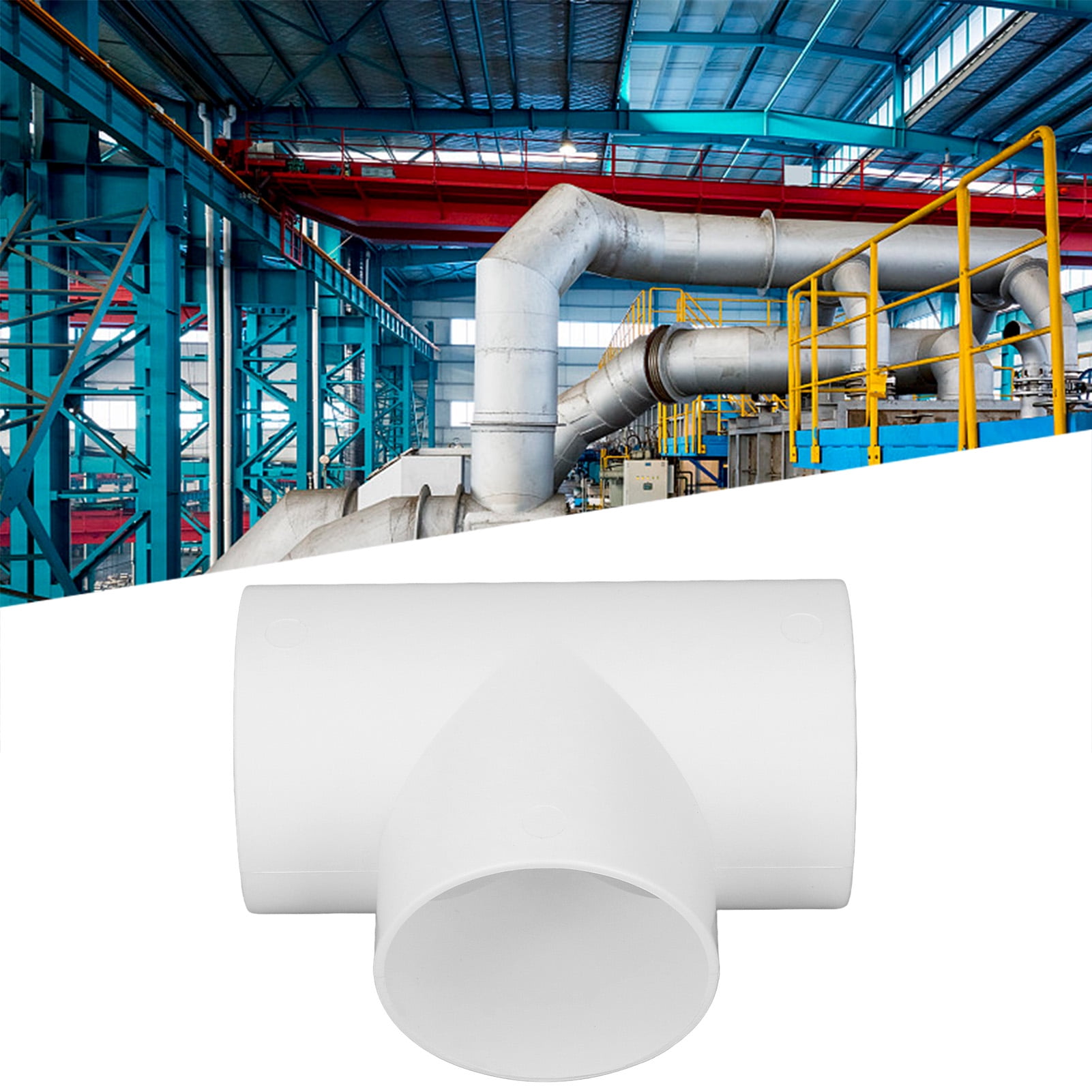 PVC Pipe Fitting, 3 Way Duct Connector Reasonable Curvature Corrosion Resistant Small Size Widely Compatible  For Dryer Vent Cover
