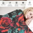 thumbnail image 3 of WYYP Vintage Style Fiery Hearts Rose Flowers Eagle Wings Throw Blanket Soft Sofa Bed Blankets for Men Women Boy Girl Gifts Blankets White, 3 of 6