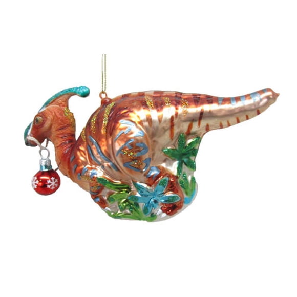 December Diamonds 79-81100 Blown Glass T Rex Tyrannosaurus Iguanadon Dinosaur Ornament 7 Inches