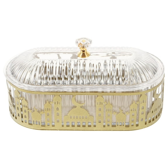 FENGGUIQU Large Storage Capacity Snack Tray Golden 1Pack for Tabletop Organization