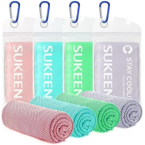 4 Pack Cooling Towels for Neck and Face Super Absorbent Ice Towel Quick Dry Breathable Chilly Towel for Hot Weather Sportrs, 40"x 12"