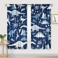 thumbnail image 2 of Cartoon Kids Blue Grey Dinosaur Curtains 42Wx63H Inch Rod Pocket Boys Cute Dino Safari Wildlife Child Funny Animal Palm Tree Printed Living Room Bedroom Window Drapes Treatment Fabric 2 Panel, 2 of 4
