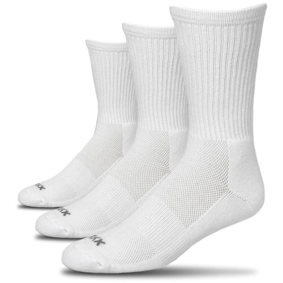 Calcetines XXL Crew Sport para hombre, talla 15-18, paquete de 3, blancos