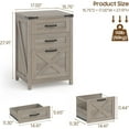 thumbnail image 3 of 3 Drawer Small File Cabinet, Farmhouse Vertical Filing Cabinet Fits Letter and A4 Size, Under Desk Wooden File Cabinets for Home Office, Printer Stand, Grey, 3 of 16