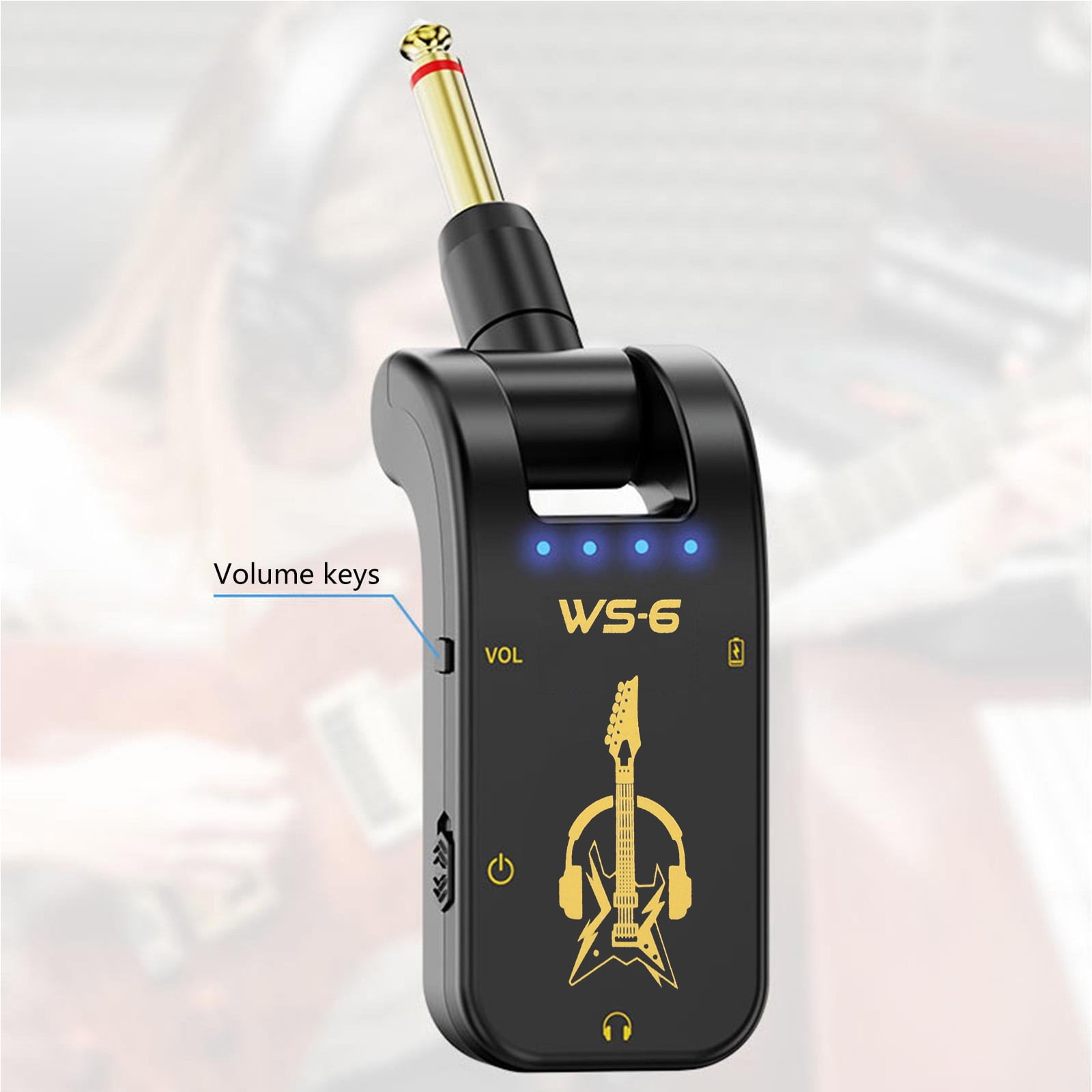 Multi Effect Guitar Amplifier Pickup with Reverbs Delay Overdrive Plastic Metal Texture for Electric Acoustic Guitars