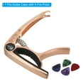 thumbnail image 3 of Uxcell Guitar Capo Aluminum Alloy Rose Gold Color Capo with 4 Picks for Acoustic Guitars, 3 of 5