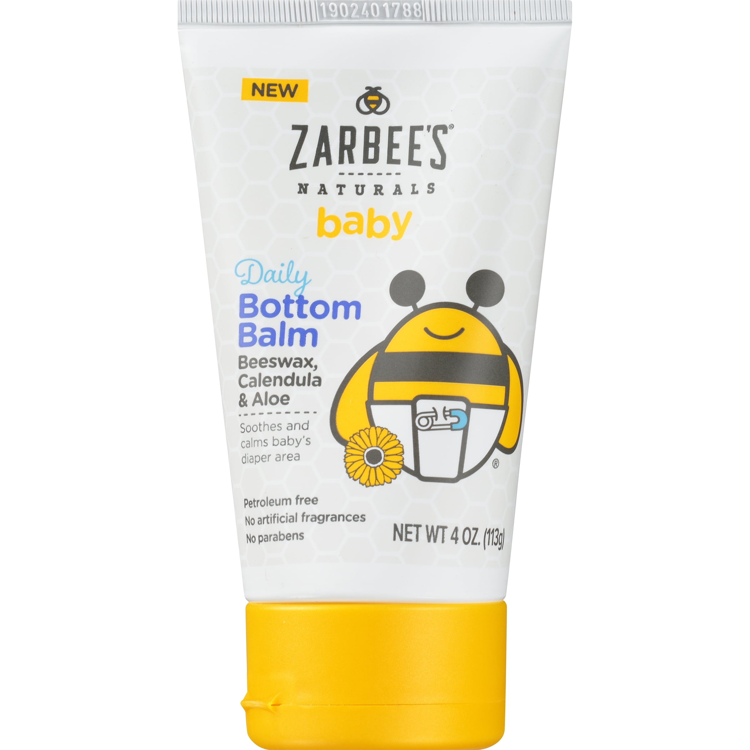 Zarbee's Naturals Baby Daily Bottom Balm with Beeswax, Calendula & Aloe, 4 Ounces