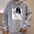 thumbnail image 3 of Sudadera con capucha de manga larga con estampado de Anime negro suelta para mujerpangjing, 3 of 4
