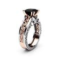 thumbnail image 3 of Anillo HUOGUO Fashion para mujer con separación de colores en oro rosa, 3 of 5