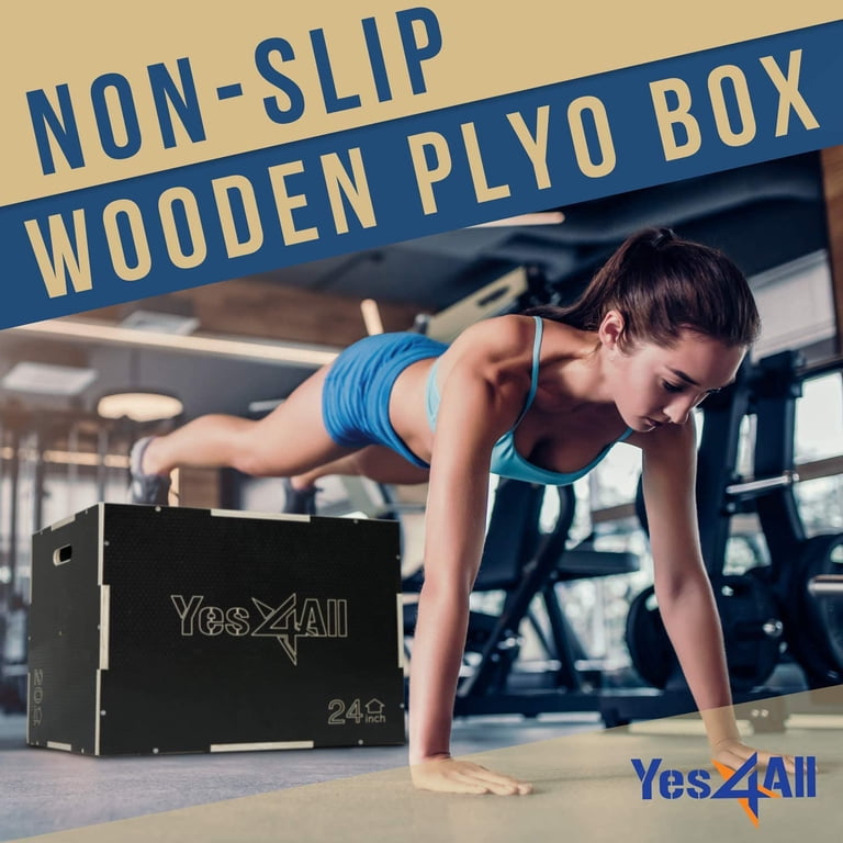 Yes4All 3-in-1 Wooden Plyo Box, Non Slip Surface with Hex Yes4All 3-in-1 Wooden Plyo Box, Non Slip Surface with Hex