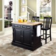 thumbnail image 1 of Crosley Oxford Butcher Block Top Kitchen Island with Stools in Black, 1 of 5