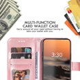 thumbnail image 5 of for Samsung Galaxy S24 Ultra Wallet Case for Women, with Card Holder Embossed Mandala Flower Flip PU Leather Magnetic Protective Kickstand Cover with Lanyard for Samsung Galaxy S24 Ultra, Rosegold, 5 of 9