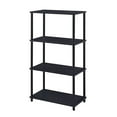 thumbnail image 2 of Black Bookshelf with 4 Shelf,Black Wood+Metal Furniture Primary Living Space Display Shelving Etageres, 2 of 5