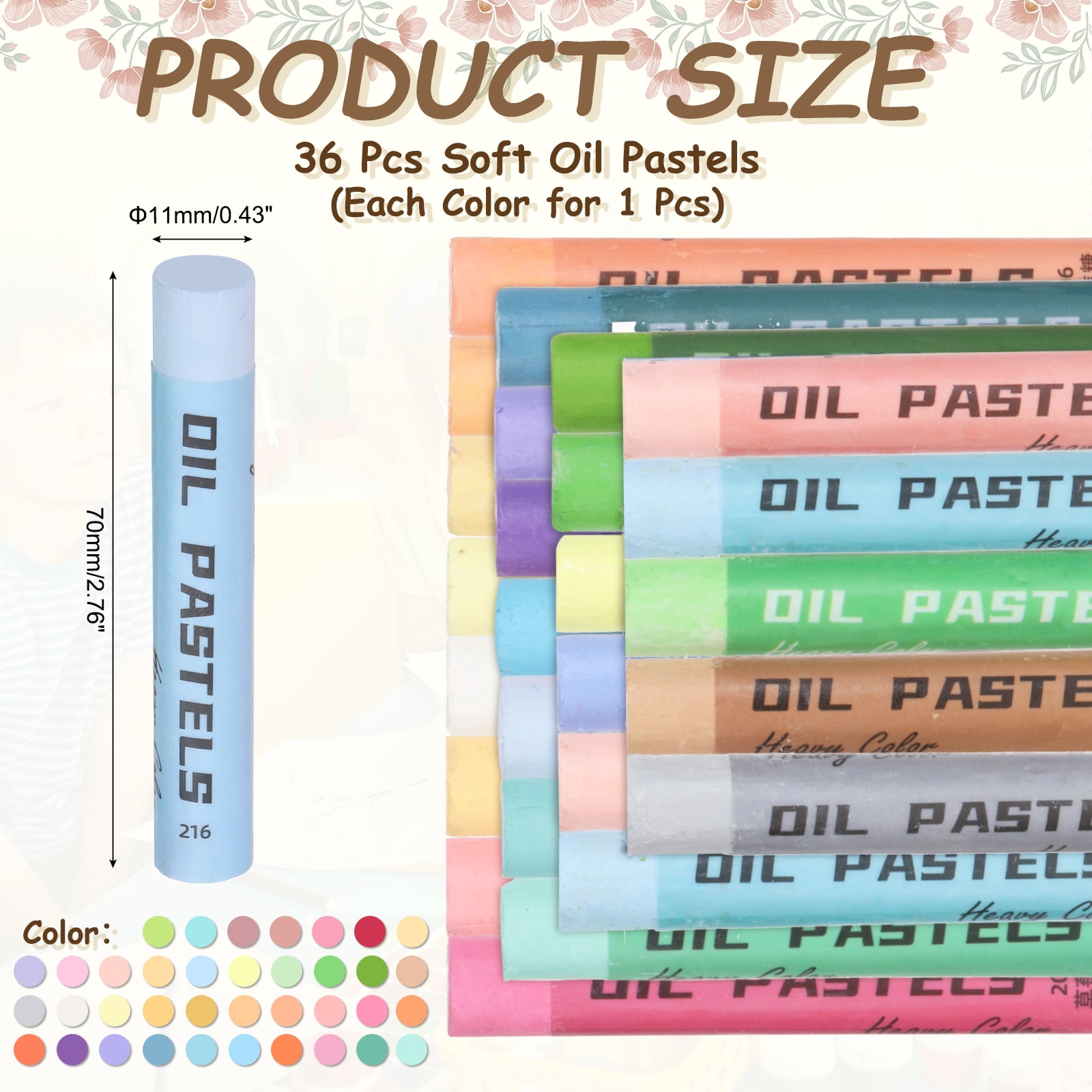 Uxcell Soft Oil Pastels, Oil Pastel Crayons Vibrant Color Blendable Art Supplies for Painting Drawing Blending Painting Artists Beginners Professional(36 Colors, Pack of 36)