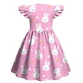 thumbnail image 5 of yuCgh Girls Easter Dress with Flutter Sleeves & Ruffle Hem, Fashion Casual Summer Printed Dress, Lightweight & Stylish Easter Dress,Pink 110, 5 of 5