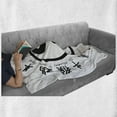 thumbnail image 6 of Yin Yang Soft Flannel Fleece Throw Blanket, Chinese Zodiac Signs with Calligraphy Names and Yin Yang Illustration, Cozy Plush for Indoor and Outdoor Use, 50" x 70", Black and White, by Ambesonne, 6 of 6