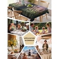 thumbnail image 5 of Stained Glass Table Cloth, Waterproof Tablecloth for Rectangle Tables, Vintage Abstract Botanical Plant Reusable Washable Fabric Table Cover for Restaurant Kitchen Dining Tables 52"x70", 5 of 9