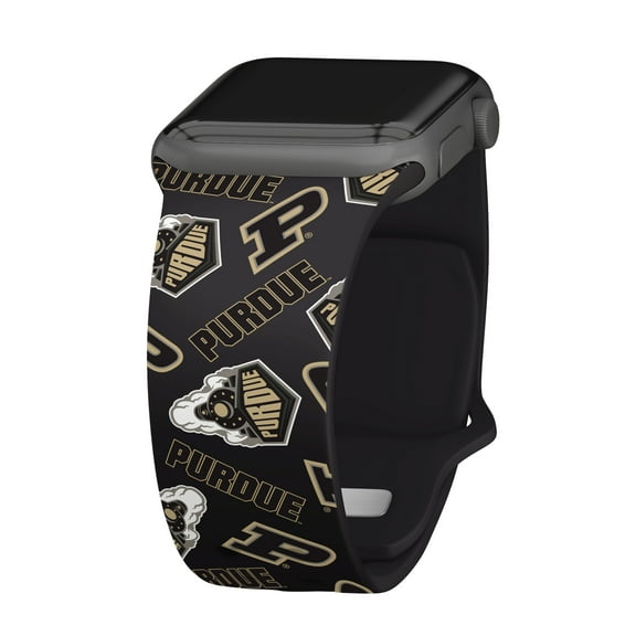 Boilermakers HD Scattered Logo Unisex Watch Band for Apple Watch, 38/40/41mm(42mm Series 10) Short by Affinity Bands