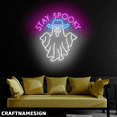 thumbnail image 3 of Craftnamesign Stay Spooky Neon Light, Ghost LED For Store Halloween Wall Decor, 3 of 5