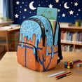 thumbnail image 3 of Xoenoiee Basketball Ice Cream Drip Print Backpack Daypack for Boys Girls, Large Capacity 17 Inch School Bag Lightweight Portable Knapsack Shoulder Bookbag Rucksack Satchel for Student, 3 of 7