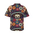 thumbnail image 3 of Bixox Men's Hawaiian Shirts Men's Skulls and Flowers Print Short-Sleeve Shirt-XX-Large, 3 of 8