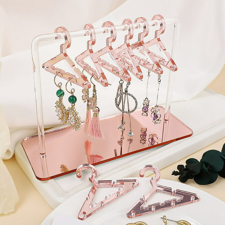 Fashion Clear Acrylic Earrings Holder Organizer Jewelry Display Rack Stand  T Shape Stud Earrings Shelf Drop Earrings Showcase