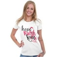 thumbnail image 3 of Hope Faith Love Breast Cancer Support Womens Fitted Plus Size Graphic Tee Brisco Brands 3X, 3 of 5