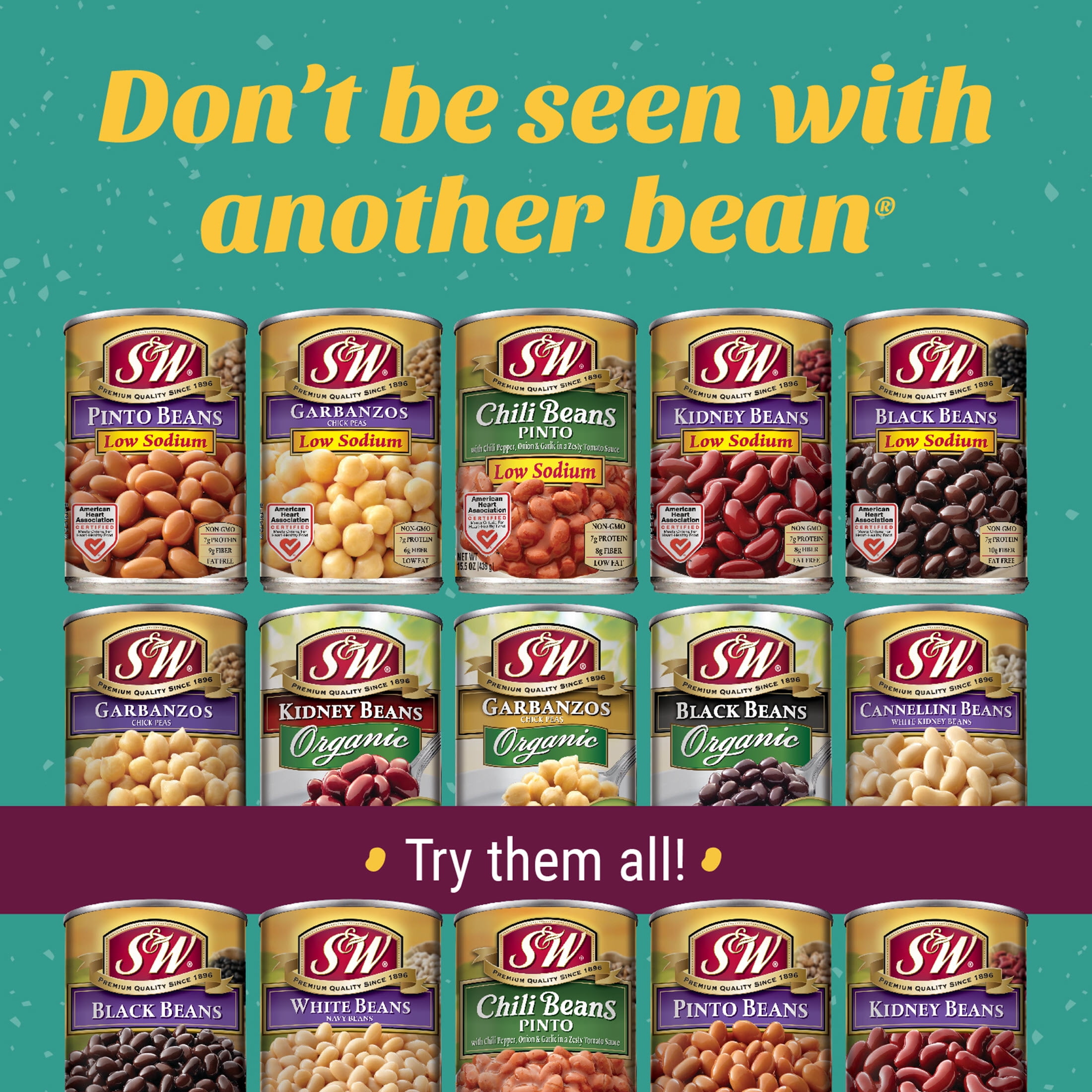 (5 pack) S&W White Beans - Navy Beans - Low Sodium - 15.5 oz. Can