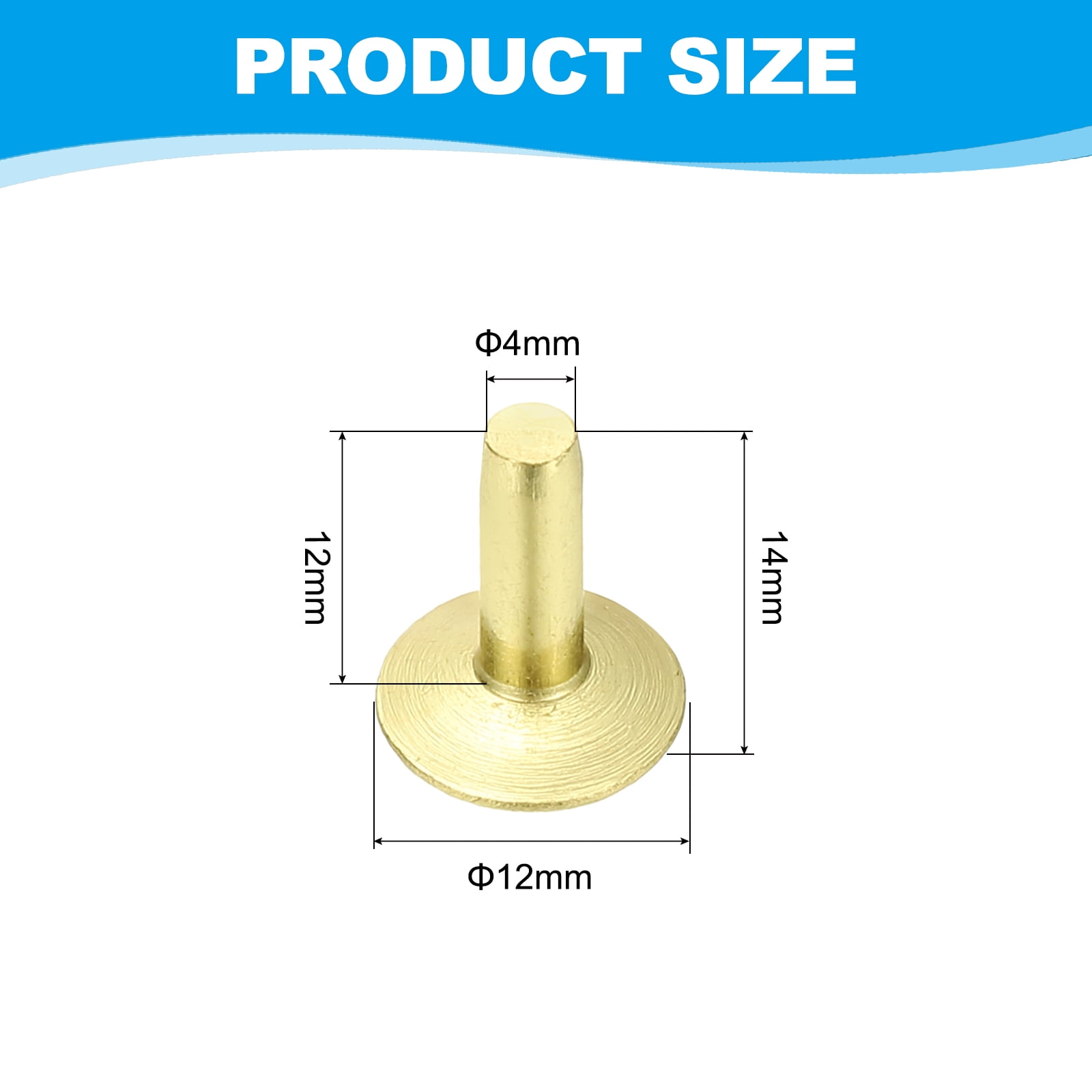 12x4x12mm Studs for Clothing, 100 Sets Spikes for Clothes Studs and Spikes Leather Rivets Burrs Brass Fastener Metal Screw Posts for Leather Jacket Crafting Crafts Fabric