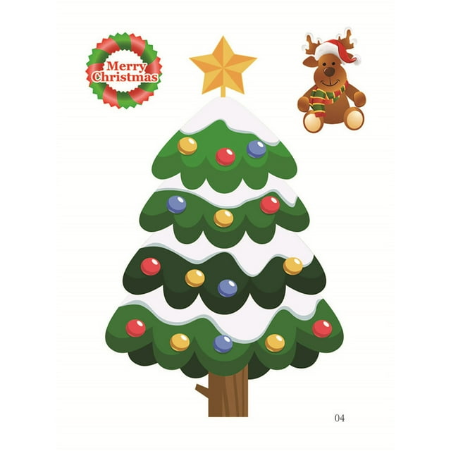 PEONAVET Paper Stickers Christmas Holiday Window Glass Electrostatic Paste Sticker Decoration