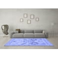 thumbnail image 3 of Ahgly Company Machine Washable Indoor Square Oriental Blue Traditional Area Rugs, 7' Square, 3 of 4
