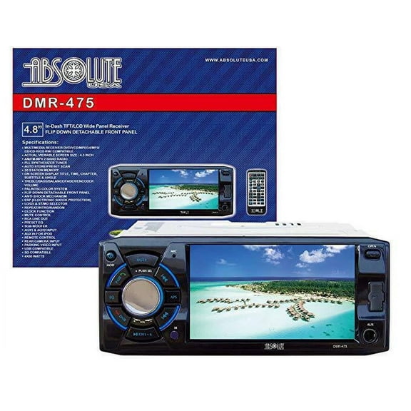 Absolute USA DVD/MP3/CD Radio Car In-Dash Unit, 1.00 in