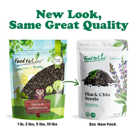 Black Chia Seeds, 10 Pounds — Kosher, Sproutable, Raw, Vegan — by Food to Live