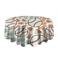 thumbnail image 5 of Colorful Camo Baseballs Pattern Round Tablecloth 60"x60",Wrinkle Wipeable Table Cloth for Kitchen Dining Room Picnic Patio Party, 5 of 6