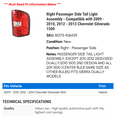 thumbnail image 2 of Right Passenger Side Tail Light Assembly - Compatible with 2009 - 2010, 2012 - 2013 Chevy Silverado 1500, 2 of 2