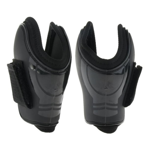 1 par de protectores de menudillo de neopreno para férula trasera de equino, para patas de caballo Negro