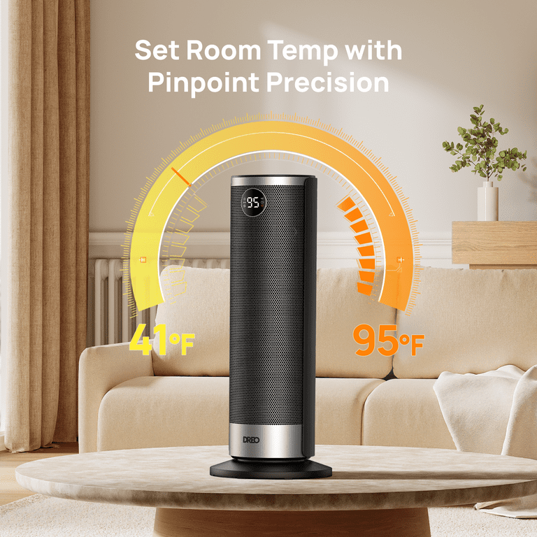 DREO Space Heater for Inside, 1500W Electric Heater with Dual-DC