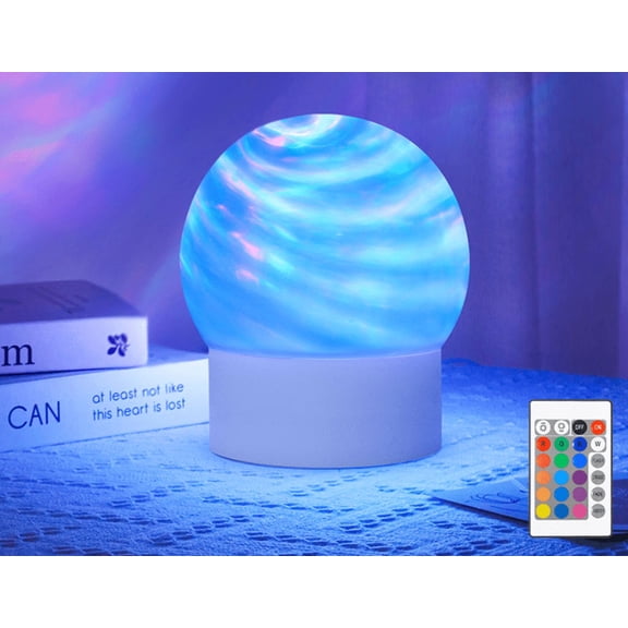 Aurora Wave Projector Night Light - 16 Color Northern Lights & Ocean Wave LED Projector with Remote, USB Rechargeable for Bedroom, Home Decor, Gift(1pcs-L)