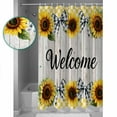 thumbnail image 3 of Shower Curtains Sets for Bathroom Decor Welcome Quote Sunflower Buffalo BowWaterproof Bathroom Curtain with Hooks,Summer Floral on Woodenfor Bathroom Decor,36x72IN, 3 of 7