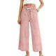 thumbnail image 1 of Pantalones Elásticos de Cintura para las Mujeres Color Sólido Vendaje Casual Pantalones Largos con Bolsillos, Pantalones de Cintura Alta Mujeres Cómodos Control Del Vientre Primavera Verano, 1 of 5