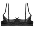 thumbnail image 4 of zdhoor Women's Satin Balconette Bra Demi Half Cup Push Up Underwire Bra Lingerie Shelf Bra Tops Black 4XL, 4 of 5