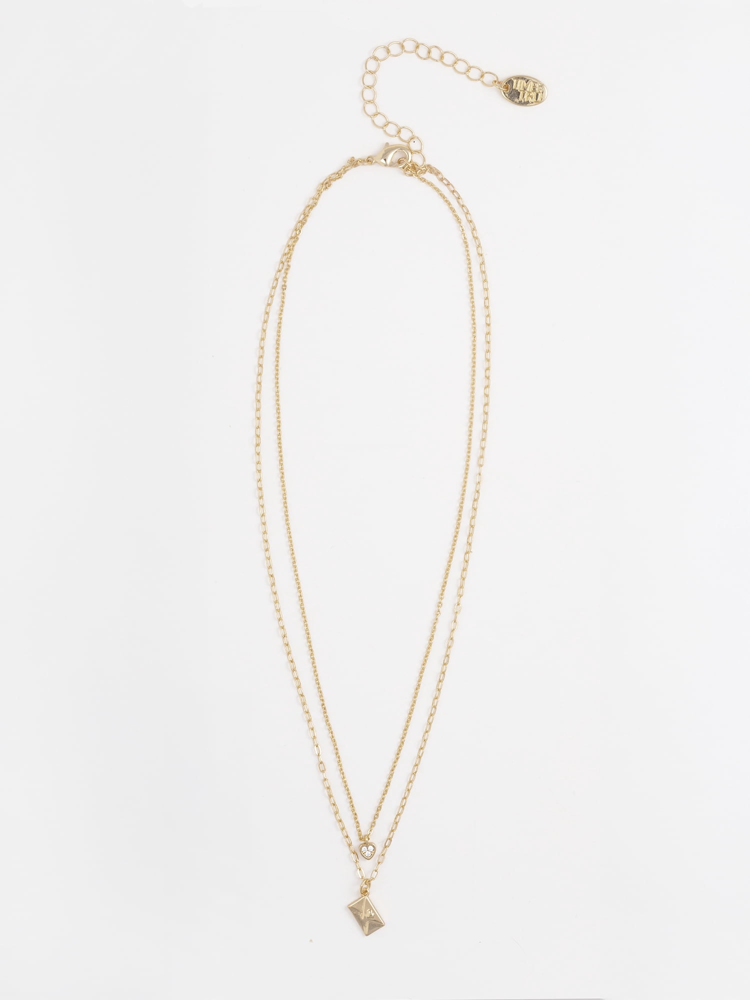Time and Tru Women's Goldtone Heart and Envelope Layered Necklace