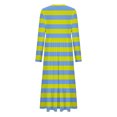 thumbnail image 4 of Womens Striped Dresses Casual Long Sleeve Crew Neck Loose Fit Ruffle Hem Flowy Long Dress With Pockets, 4 of 4