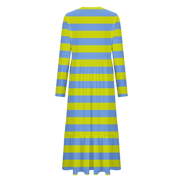 halter green maxi dress Entro Multi Colored Striped Tiered Midi Dress in Green Latte L main image 1