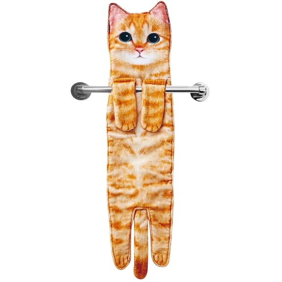 Funny Hand Towels - Cute Cat Decor Hanging Washcloths & Face Towels - Super Absorbent Soft - Housewarming, Birthday, Valentine,Christmas Gifts for Women Cat Lovers