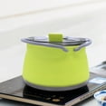 thumbnail image 4 of Outdoor Folding Silicone Kettle Portable Mini Boiling Pot w/ Handle (Green), 4 of 8