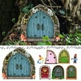 thumbnail image 6 of ICERUN 2Pcs Garden Statues,Wooden Fairy Tale Doorway Fairy Garden Accessories,Playful Accents Outdoor Decorations for Yard,Style4, 6 of 7