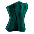 thumbnail image 4 of Women's Emerald Green Velvet Jacquard Strapless Corset Sweetheart Bust Steel Boned Waist Trainer for Victorian Renaissance, 4 of 7