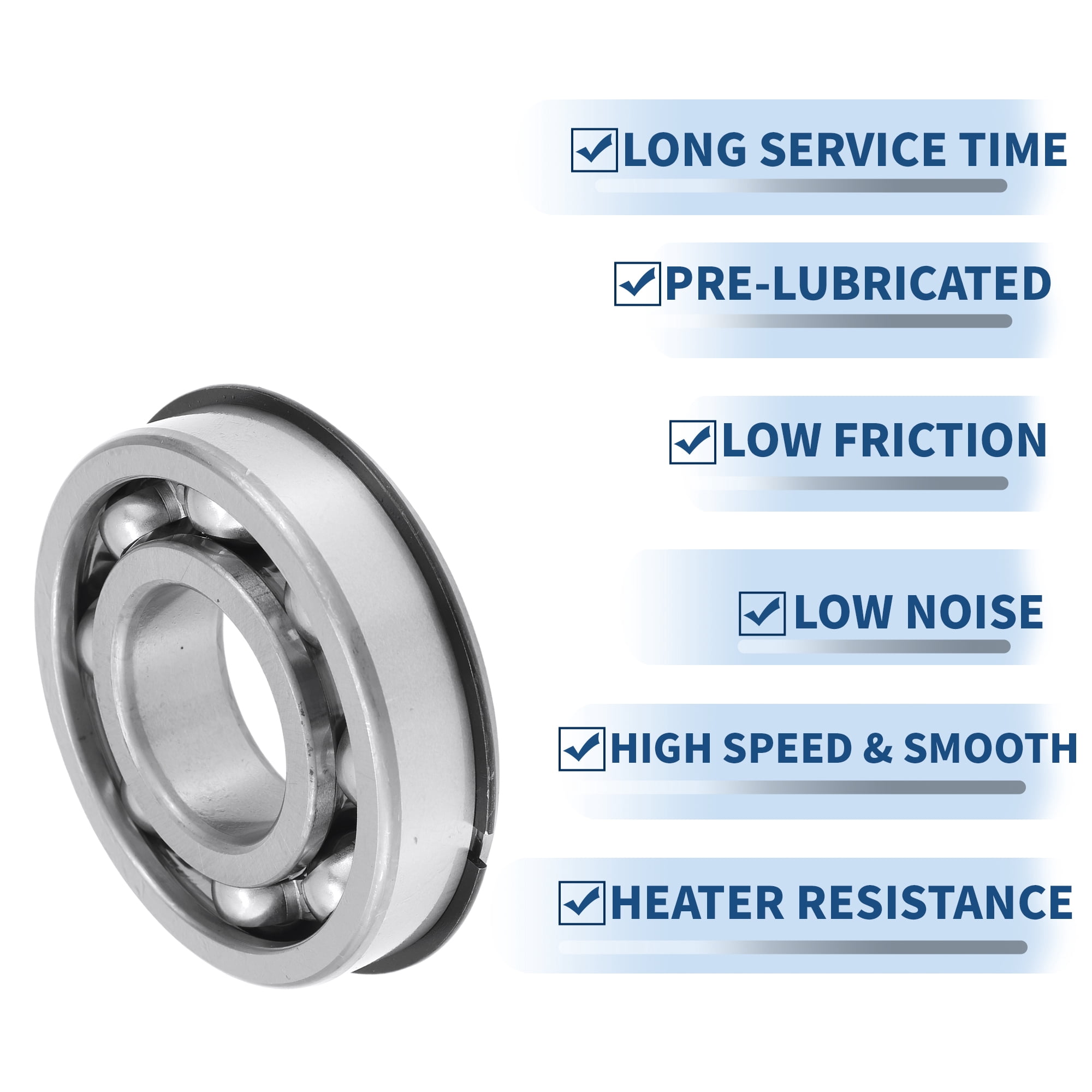 Unique Bargains 6309NR Deep Groove Ball Bearings 45x100x25mm P0 Open Type Lubricated Bearings 1 Pc Car Scooter Skateboard Wheel Universal Silver Tone